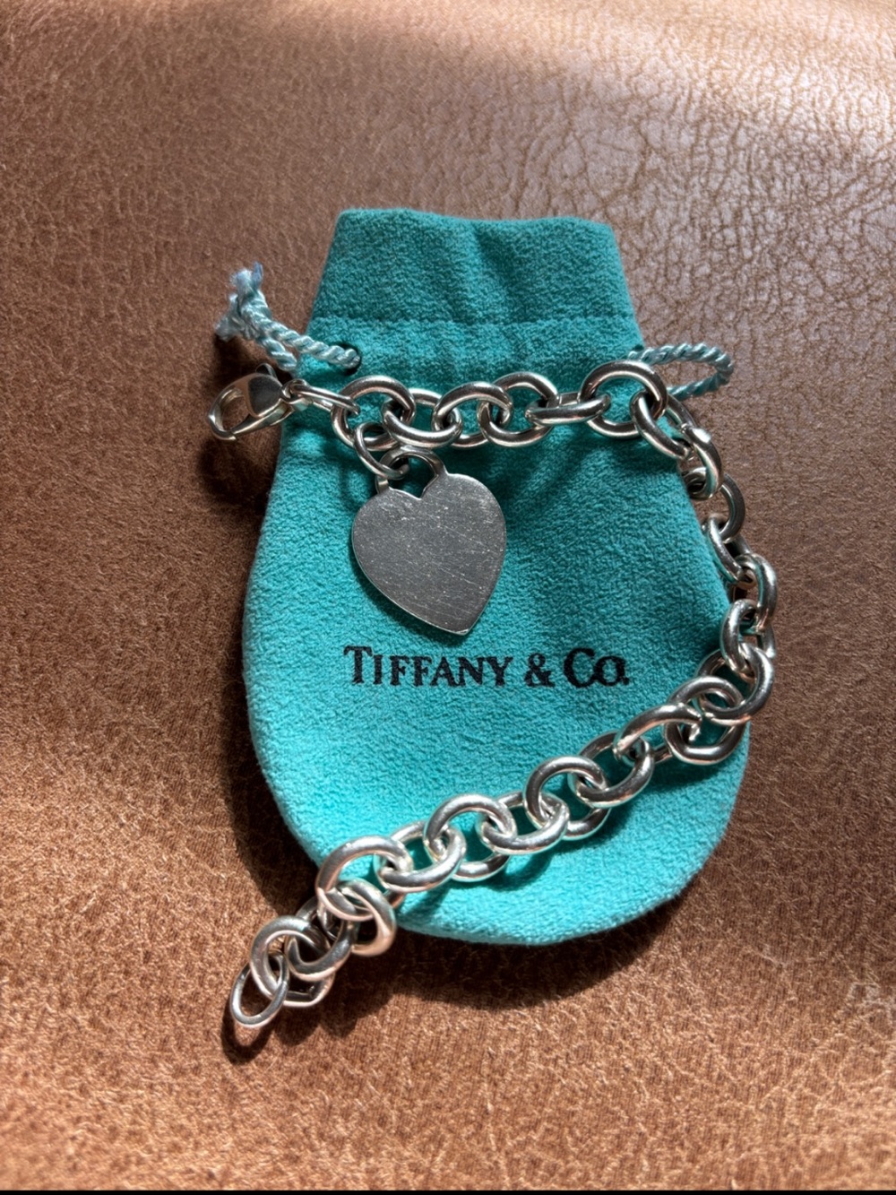 Vintage Tiffany & Co. Blank Heart Tag Charm Bracelet – Y2K Era 925Silver W/Pouch